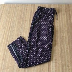 WHITE HOUSE BLACK MARKET Tapered Ankle Pants Purple Elastic Drawstring Size 8